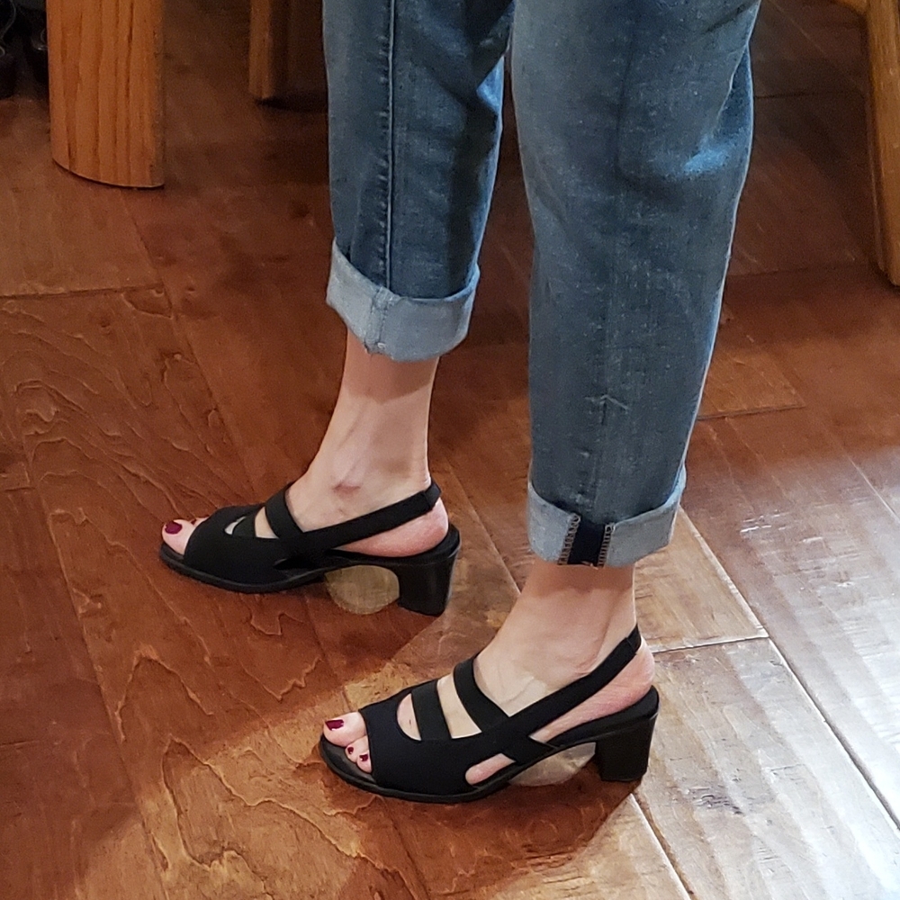 Black Strappy Women's Heels